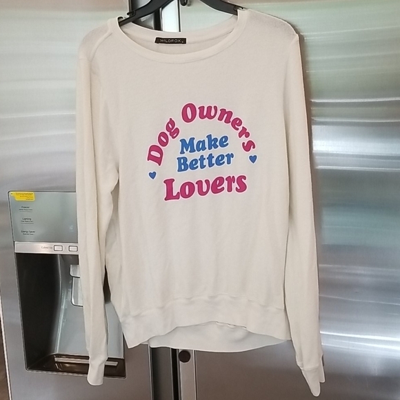 💕WILDFOX💕 Dog Owners Make Better Lovers Baggy Beach Jumper Sweatshirt M - Picture 9 of 13